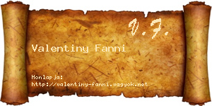 Valentiny Fanni névjegykártya
