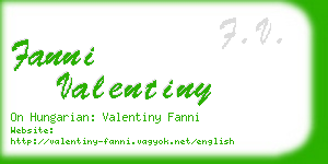 fanni valentiny business card